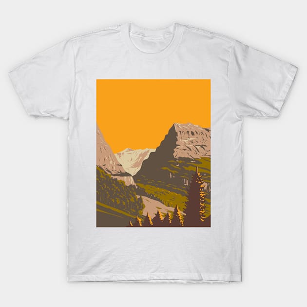 Valley of Grindelwald with Mattenberg Switzerland WPA Art Deco Poster T-Shirt by patrimonio